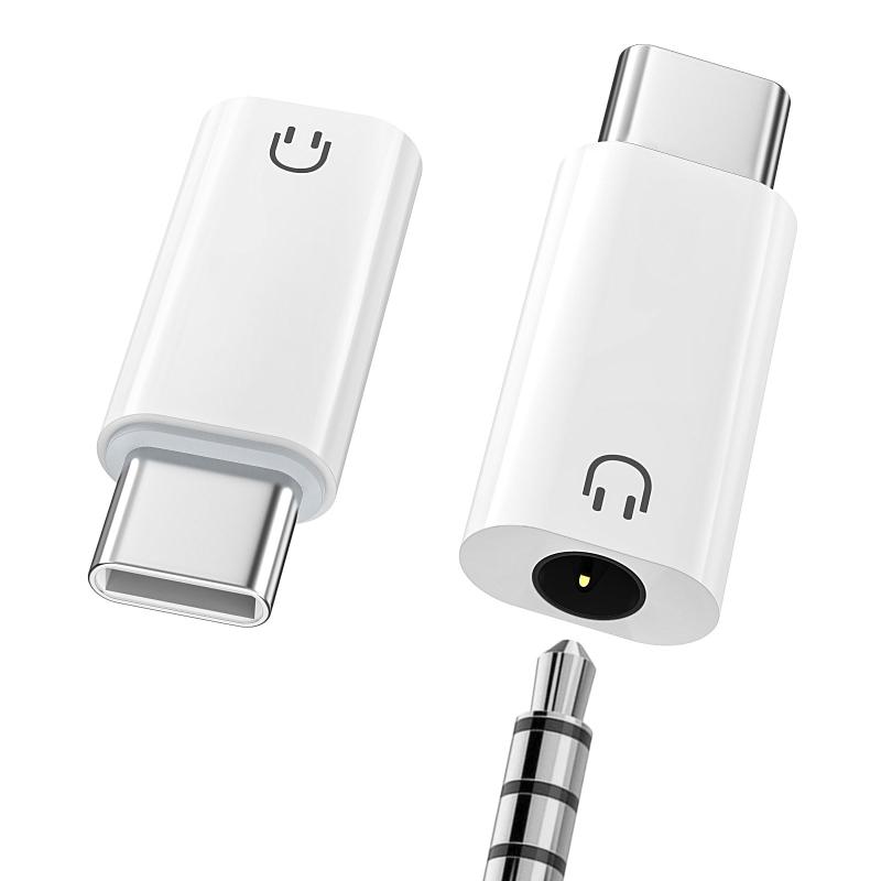 Rakuten - 【2個セット】 MoKo USB C to 3.5mm イヤホンジャック 変換アダプター 3.5mm 4極 3極 Type C イヤホン/ヘッドセット変換アダプタ DACチップ搭載 音楽/音量調節/通話 インラインコントロール対応 iPhone17e