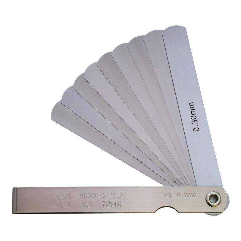 新潟精機 SK 日本製 シクネスゲージ(すきまゲージ) 9枚組 100mm 172MB 0.04-0.30mm