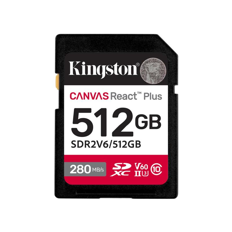 SD記憶卡 - キングストン SDXCカード 512GB 最大280MB/s UHS-II V60 4K Canvas React Plus SDR2V6/512GB 製品寿命期間