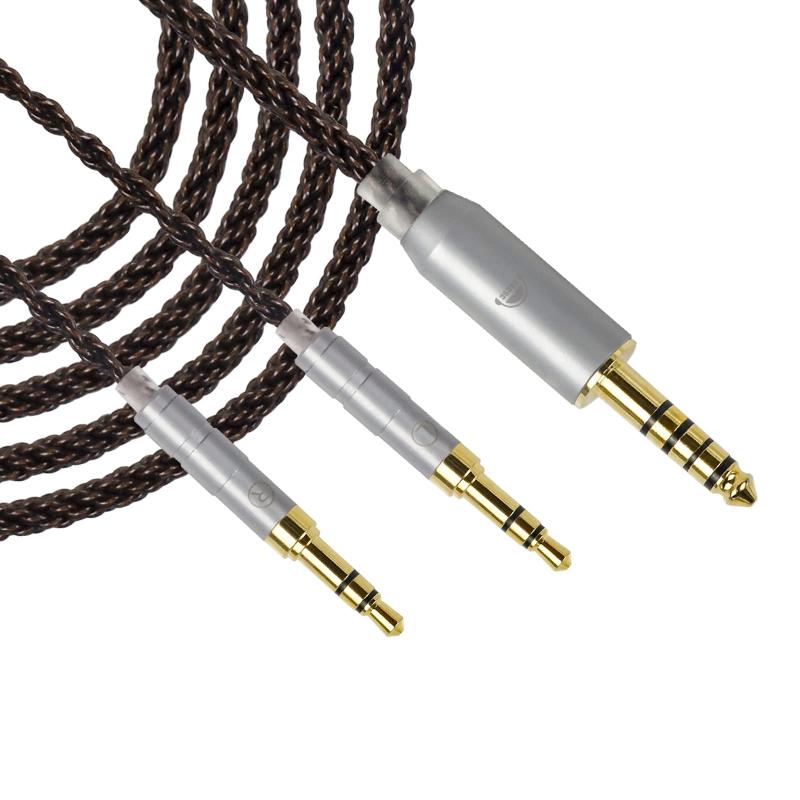 okcsc ZT8 ヘッドホンケーブル 両端3.5mm 交換ケーブル イヤホン・ヘッドホン用 8芯 純銅 Hifiman用 HE4XX・HE-350・HE1000に適合 4.4mmバランス(5極)⇔3.5mmプラグ(3極)x2【クリアな音質を実現する】1芯あたりに高純度銅線を18本使用することで、音声信号の伝達における抵抗を排除し、クリアな音質を実現しました。また、8芯構成でケーブルの強度を高めるだけでなく、広いレンジ感を維持し、自然でありながらも空間表現力を向上します。【優れた耐久性】外被には柔軟性・耐久性に優れたPVCを採用、取り回ししやすくタッチノイズも起こしにくいです。【金メッキプラグを採用】耐蝕性に優れた金メッキプラグを使用しています。また、ハウジング部は純銅を採用し、安定した接続を確保。【機器側側プラグ】金メッキ3.5mm 3極ストレート型プラグx2【ヘッドホン側プラグ】金メッキ4.4mm 5極ストレート型プラグ