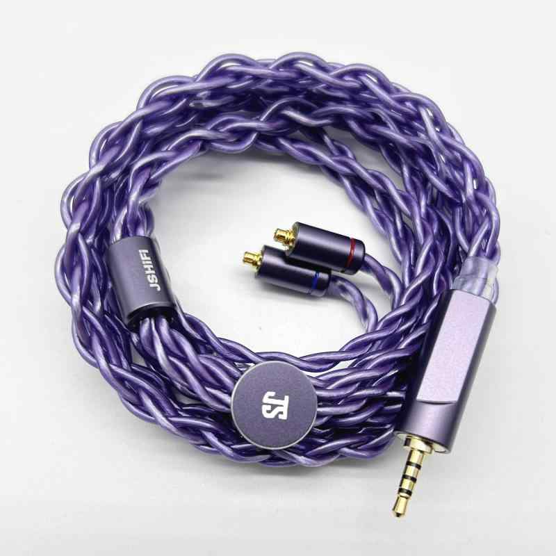 【JSHiFi-Lavender】リケーブル X銀メッキと銅混合交換ケーブル イヤホンアップグレードケーブル (MMCX2.5mm)【優良線材使い】銀メッキと銅の線材を混合で手編み込んで上がりました、線路ははっきり見えます、クリアでレンジの広い、バランスに優れる4芯高品質リケーブルです。【高音質】信号伝送ロスを最小限に抑え音の劣化を少なく、音の広がりや奥行き感を向上、高域から低域までバランスに優れた音質で臨場感溢れる音場を表現します。【品質&amp;外観重視】高品位部品使ってます、品質重視を前提にして、外観配色も考えてます、見た目から高級感満々です。【装着良好】柔らかくしなやかな素材が使用されているため取り回しは良好、後々ケーブルに巻き癖が付いたりといった心配もしない。 太目線材で耐久性を確保。イヤフォンケーブルには長期使用に耐える。