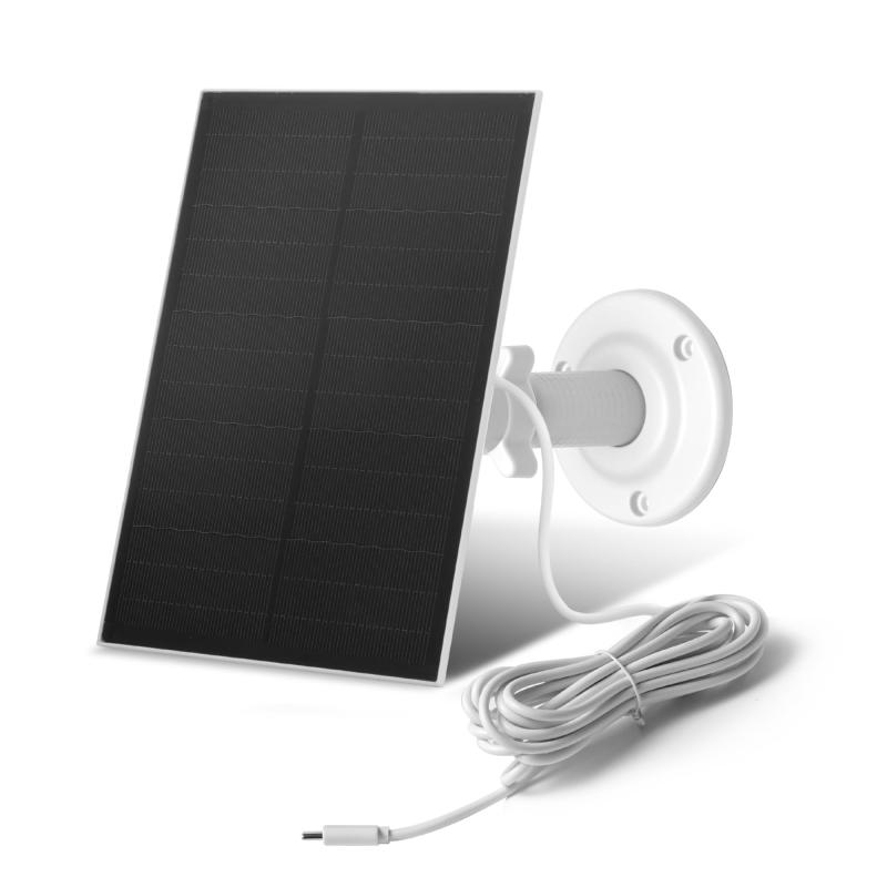 Nicesolar USBソーラーパネル 電源 5V 8W 屋外対応 太陽光パネル 小型 ソーラーチャージャー IP65防水 防犯カメラ用 バッテリーカメラ用 Type-C端子 ソーラー給電(8W-1Pack)