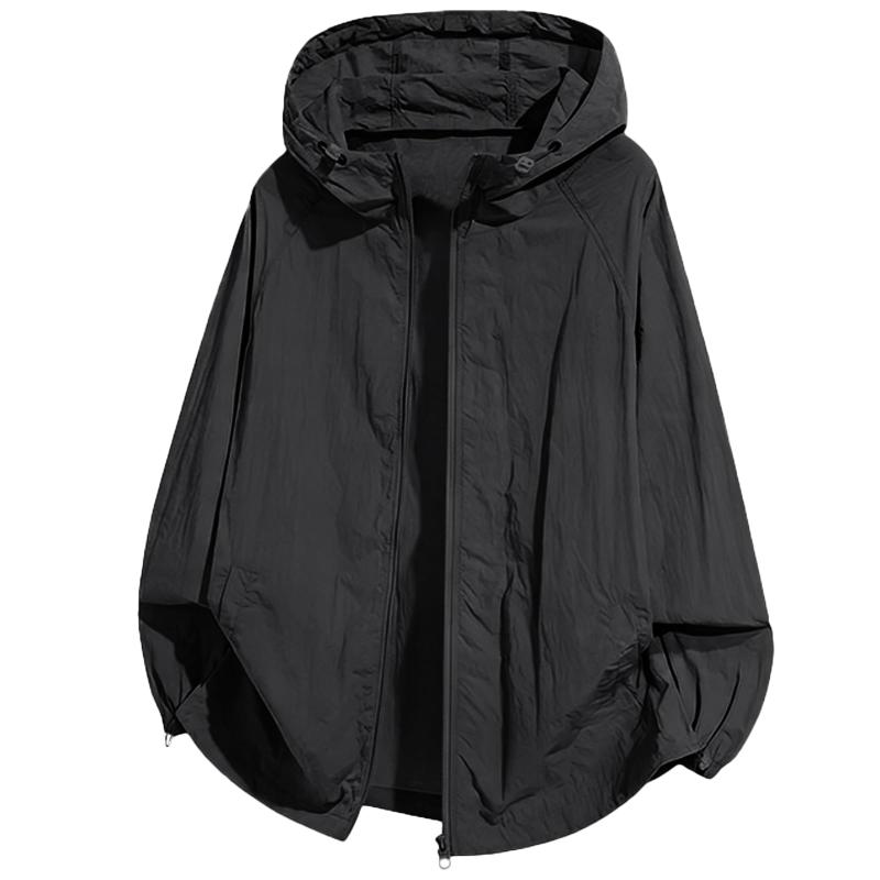 Rakuten - [ANGJ] ラッシュガード ラッシュパーカー メンズ 夏服 UV カットパーカー 接触冷感 涼しい 軽量 通気性 無地 体型カバー 長袖 フード付き UPF50+ 夏 アウター 日焼け対策ウェア 薄手