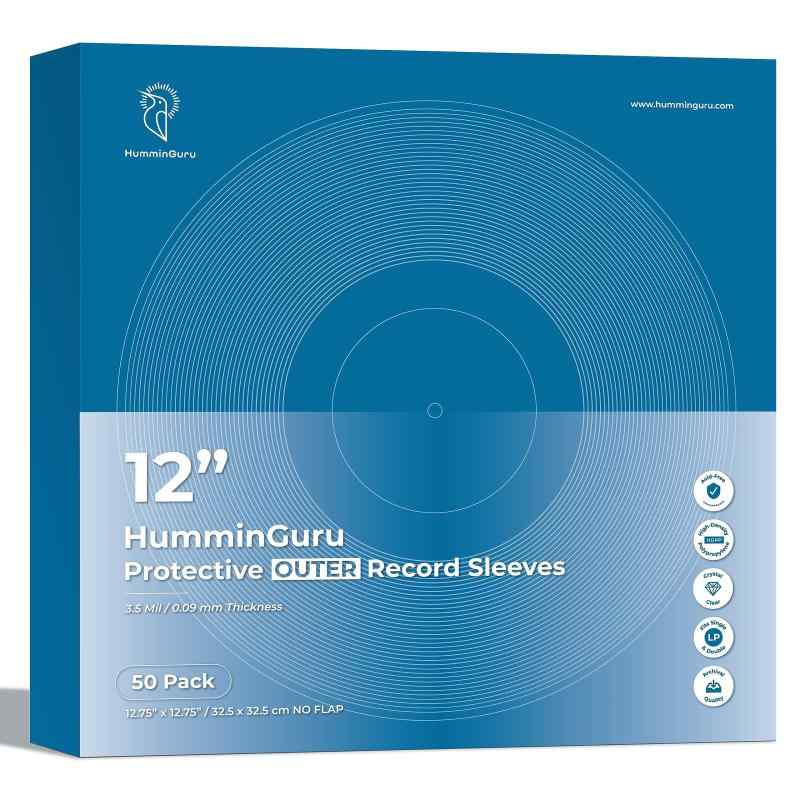 Rakuten - HumminGuru ハミングル レコード LP 外袋 厚み0.18 MM レコード カバー 50枚 な高密度ポリプロピレン(HDPP) 酸フリー素材 (12" レコード LP 外袋)