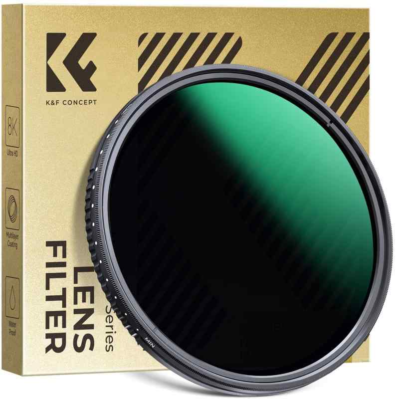 K&F CONCEPT 58mm ND2-ND400 可変NDフィルター 減光量調整 360°無段階調節可能...