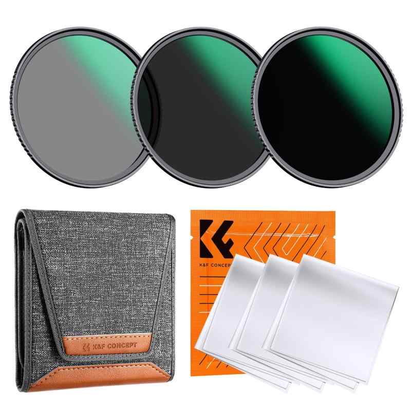Rakuten - K&F CONCEPT 58mm NDフィルターセット ND8+ND64+ND1000 減光量調整 減光フィルター 光学ガラス 低反射率 24層ナノコーティング 薄枠 撥水撥油防汚 フィルターケース付き 風景撮影に最適（NANO-D シリ