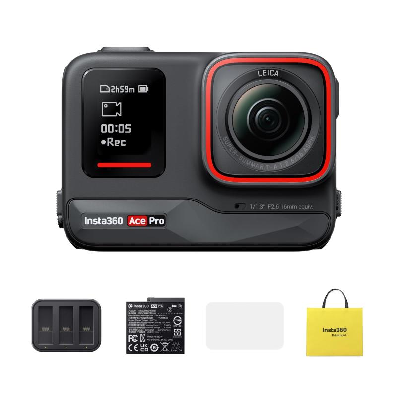 Rakuten - Insta360 Ace Pro - アクションカメラ 防水 1/1.3インチセンサーと5nmAI チップ搭載 AIノイズリダクション 圧倒的な画質 4K120fps 2.4インチフリップ式スクリーン 高度なAI機能 長時間 水中アクションカ