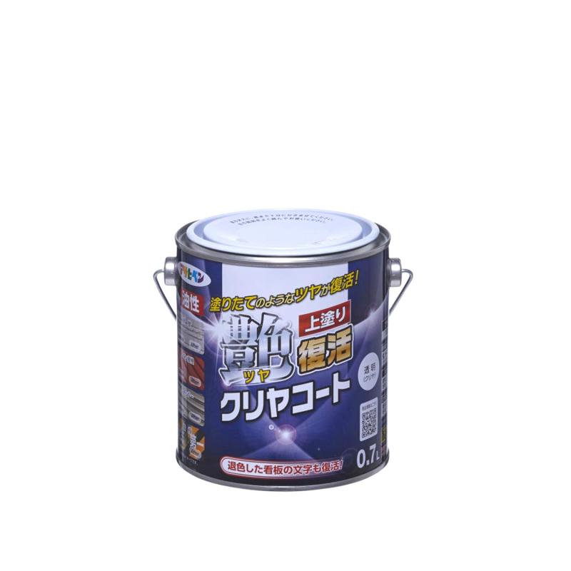 樂天商城 - アサヒペン 油性ツヤ復活クリヤコート 0.7L 透明 クリア ペンキ 多用途 ツヤあり 1回塗り 塗りたてのようなツヤに復活 屋内外用 看板 屋根 外壁 鉄扉 日本製