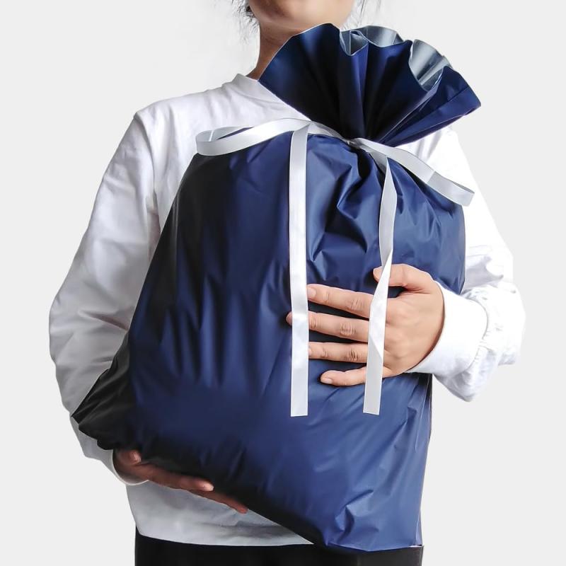 ラッピング 袋 プレゼント 袋 W450×H560 mm リボン付 ギフトラッピング 袋 大 包装袋 クリスマス ハロ..