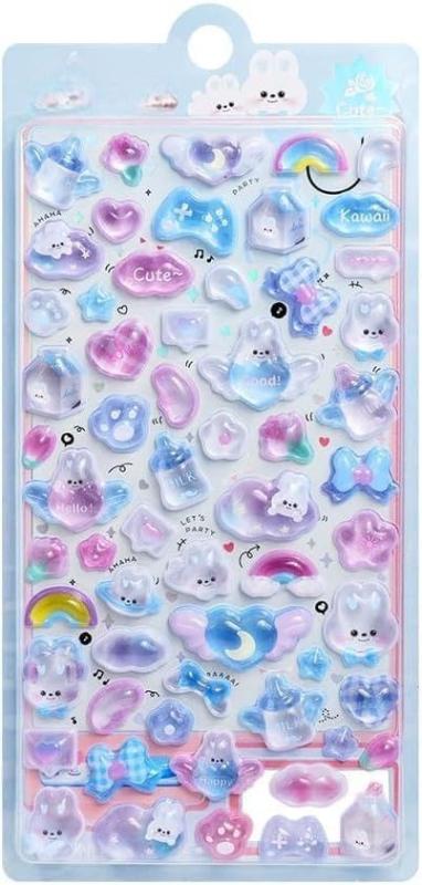 シール 可愛い 3D立体シー ル ごほうびシール DIY用 携帯電話飾り用 手帳用 ご褒美シー ル キラキラな 女の子 デコシー ル 手芸用品