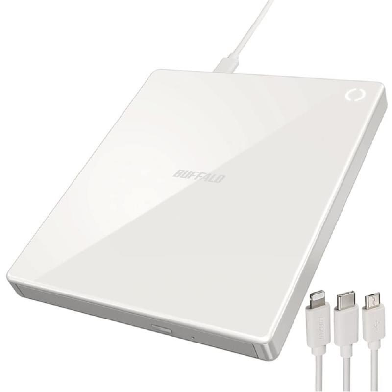 バッファロー RR-C1-WH(ホワイト) スマートフォン用CDレコーダー「ラクレコ」ケーブルモデルかんたん接続のケーブルモデルスマホとの接続はケーブル1本難しい設定もなく、直感的にCDをスマホに取り込めます。各種ケーブルが付属しているので、別途ケーブルを用意する必要はありません。取り込んだ楽曲は専用のラクレコアプリで再生できます。スマホの買い替えでも使い続けられる