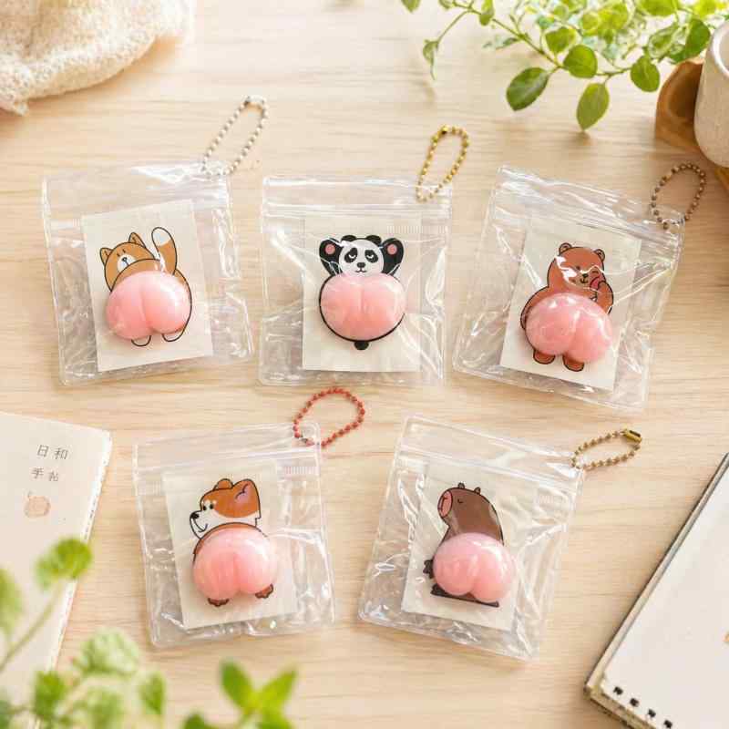 【触りたくなるぷにぷに感】立体ぷくぷくステッカー 5個セット 種類ランダム 動物デザイン 3D やわらかスクイーズ風 デコシール ノート 水筒 壁 冷蔵庫 デコ かわいい おもしろ雑貨 root-house-10126133 RoothouseStore サンプル画像2