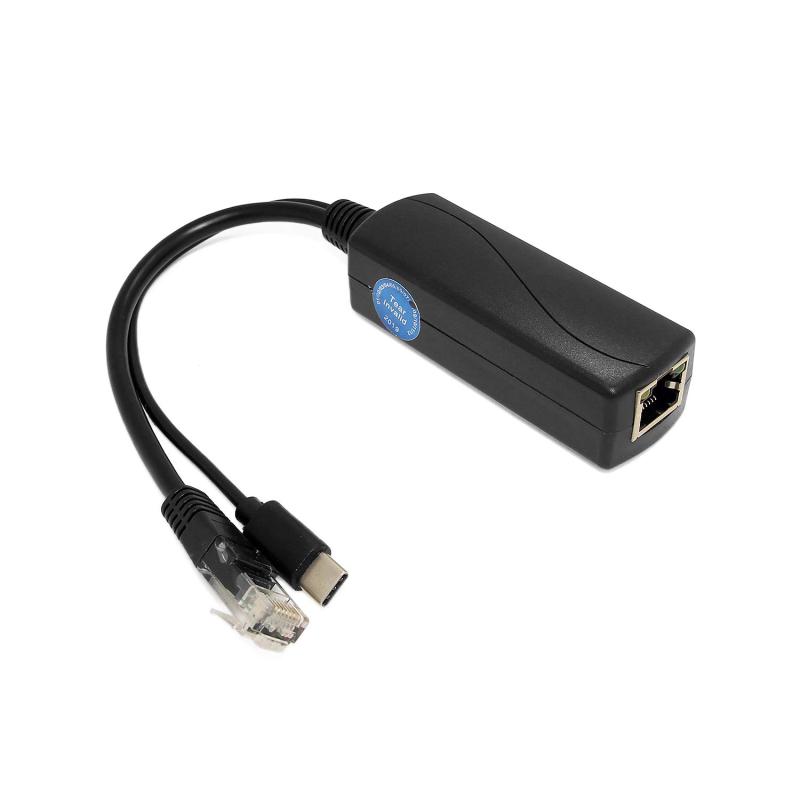 Rakuten - ギガビットタイプCPoEスプリッター5V2.4A出力、IEEE802.3af標準10,100,1000Mbps48V-5VタイプCRJ45ポートパワーオーバーイーサネットUSBスプリッターアダプターRaspberry Pi 4、タブレット、Dropcam