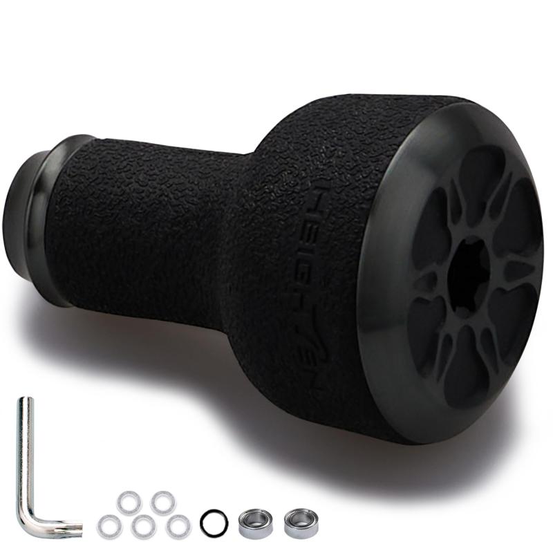 HEIGHTEN 24mm リール ハンドル ノブ TPE製 10g シマノ ダイワ 通用 (Shimano Type A) (Daiwa Type S)用 TPE Series (ダークグレー(22STELLA/23AIRITY)) (0427)