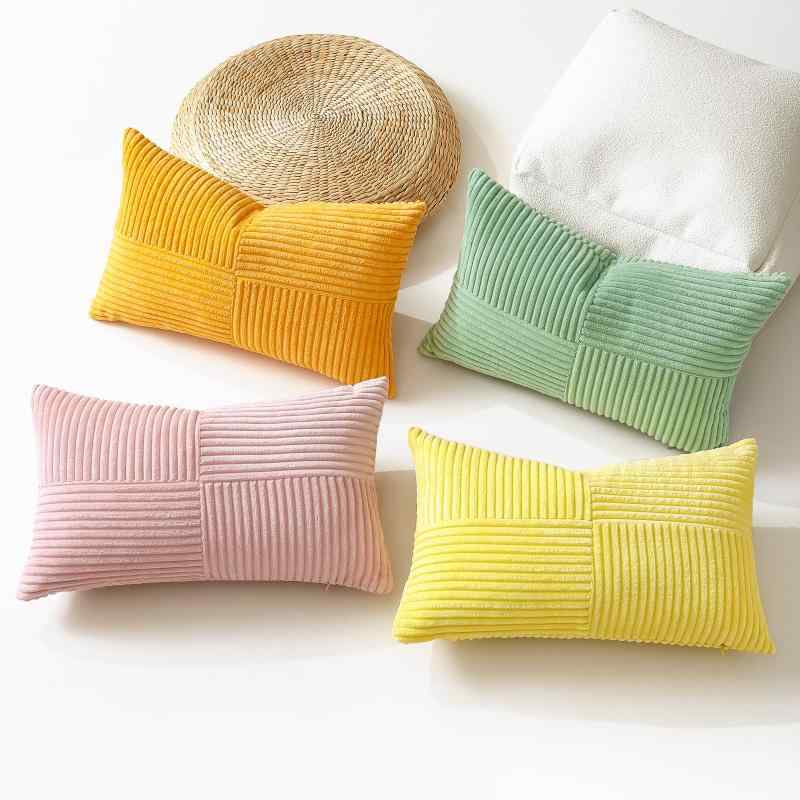 Otostar クッションカバー 30x50cm 1枚 無地 おしゃれ 可愛い コーデュロイ 4分割...