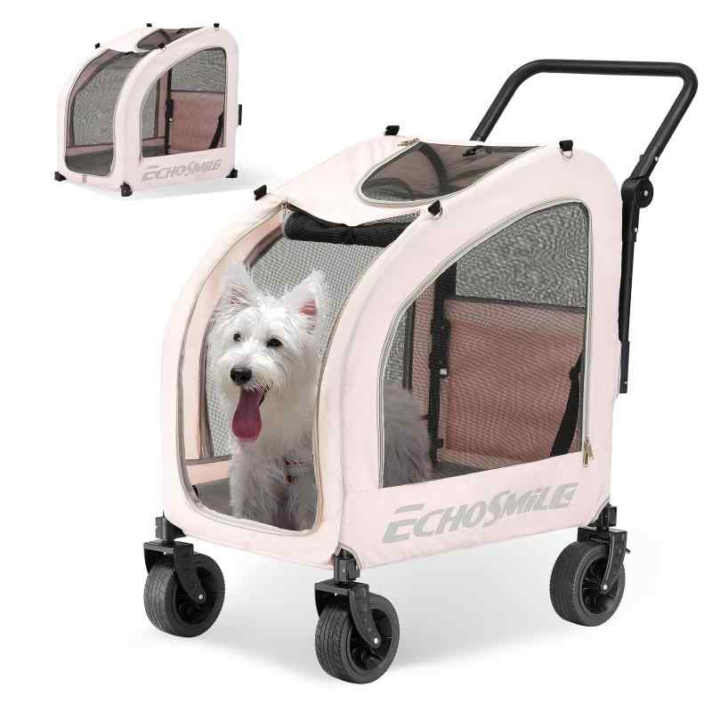 EchoSmile ペットカート 小型犬 中型犬 バギー 多頭 ピンク