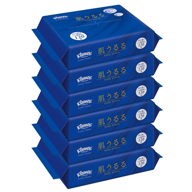 ティッシュ ソフトパック 保湿 240枚(120組) 6パック クリネックス 肌うるる (まとめ買い)