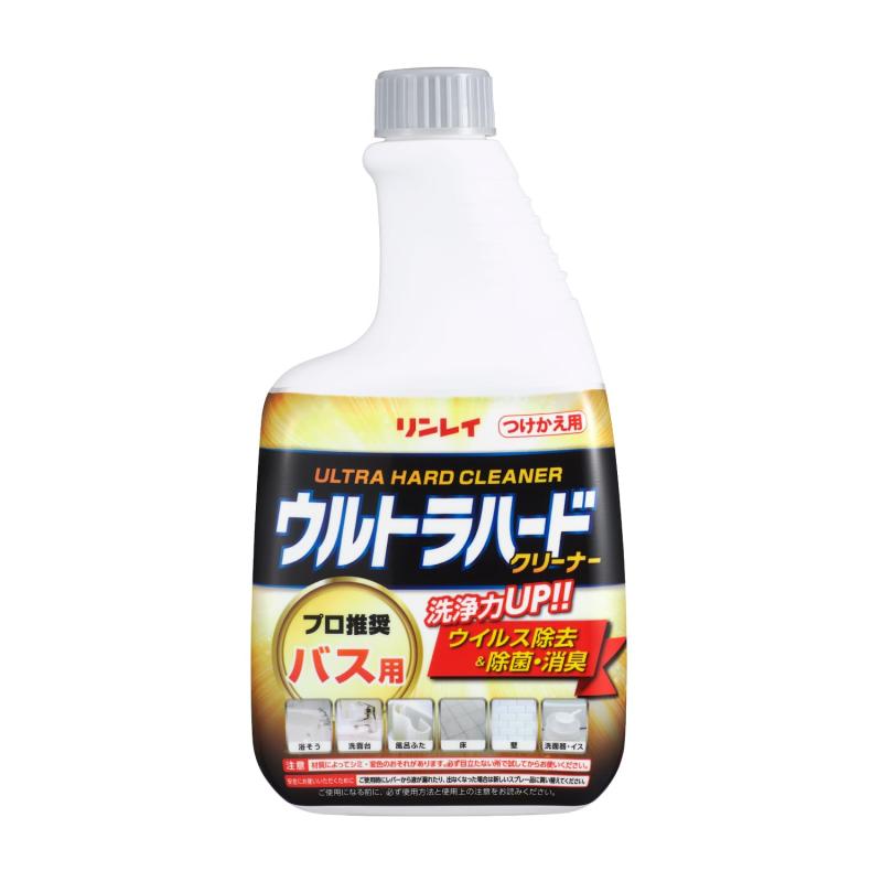 ウルトラハードクリーナー バス用 付替えボトル 700mlウルトラハードクリーナーバス用の付け替えです。原材料: 界面活性剤(2.8%アルキルグルコシド)、溶剤、金属封鎖剤、除菌剤ブラント名: リンレイメーカー名: リンレイ商品の重量: 700 g