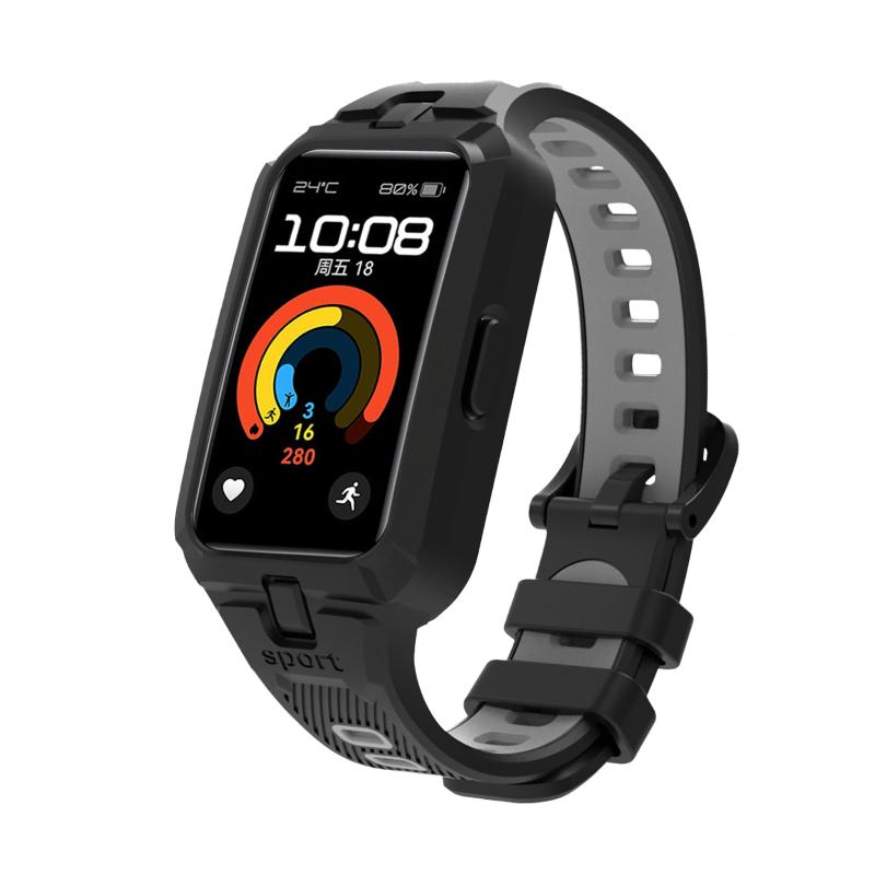 Rakuten - [Asvufeyy] バンド for Huawei band 10/band 9/8 用一体型シリコン ファーウェイ 交換バンド10/9/8 交換ベルト落下防止と耐摩耗性 シリコンベルトに対応 - ブラック/グレー