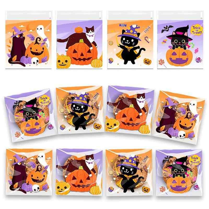 TANOKOX ラッピング 袋 opp袋 クリスマス お菓子 キャンディ 小分け袋 個包装 ギフトバッグ （ハロウィン かぼちゃと黒猫 100×130mm 100枚）🎃お菓子や雑貨を入れるだけで簡単にハロウィン仕様になっちゃうデザインのOPPバッグです。見た目も可愛い、ハロウィンのお菓子やギフト詰め合わせに。🎃サイズ（約）：W10 x H13 cm / 入り数：100枚（テープ付き） / 4柄 / 素材：OPP片面印刷🎃カボチャ、黒猫などハロウィンらしいデザインです。怖い雰囲気ではなく、可愛らしい雰囲気なので、お子さん向きですよ。🎃ハロウィン用のお菓子を作らなくても、いつものお菓子を袋に入れるだけでハロウィンのプチギフトに大変身お子様向けイベントや子供会、ハロウィン、記念品、 保育園や幼稚園などの行事に是非また、ショップ関係にもお使いいただけます。🎃表記サイズは、平置きにて採寸したおおよその数字となります。ご使用のパソコンモニターの種類や設定によって、実物と色の見え方が異なる場合がございます。