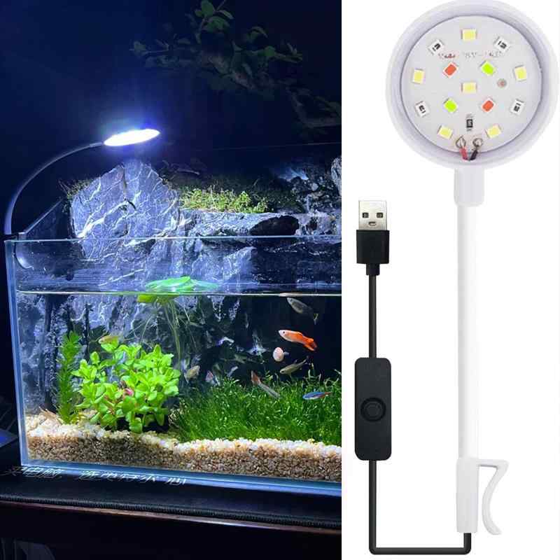 Rakuten - DARETOTRY 水槽 ライト 小型 アクアリウムライト 14LED 四色 小型水槽ライト USB給電(アダプターなし) 360度調整 曲げ可能 水草ライト フィルライト 3W 軽量 高輝度 低エネルギー 水草育成用 熱帯魚