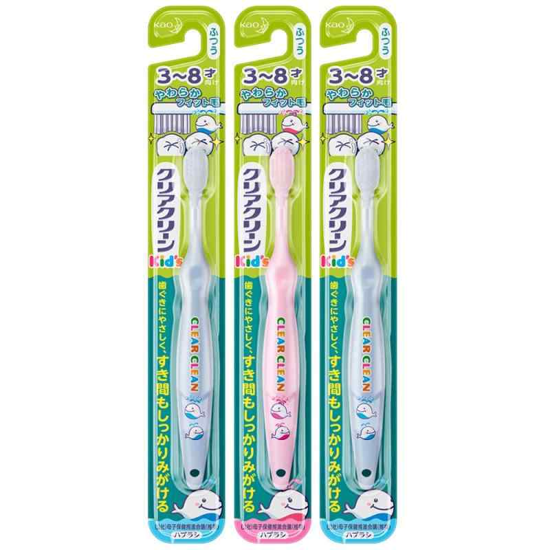 【まとめ買い】クリアクリーンキッズ 歯ブラシ 3~8才向け(色は選べません) 3本(4)