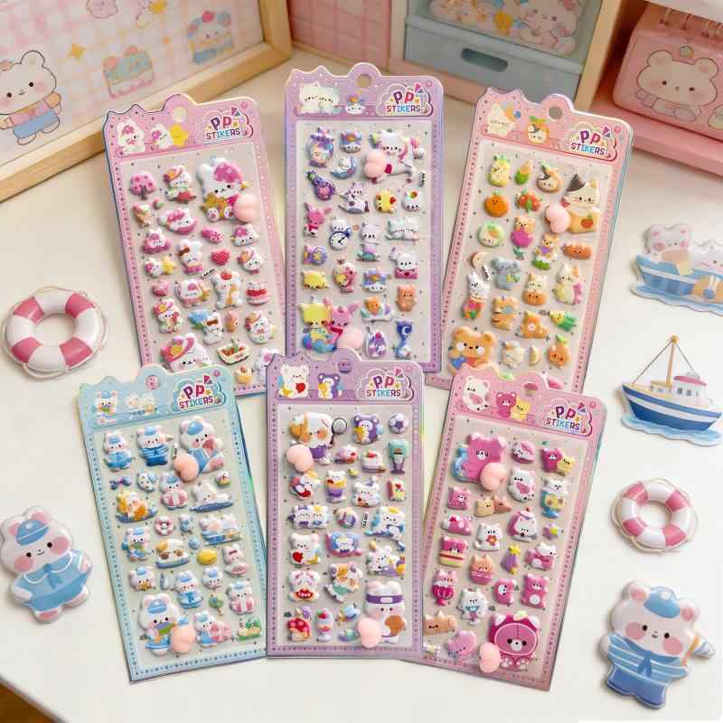 Rakuten - kkek 【新登場夜光ぷっくりシール全6種類の柄】暗闇で光る ぷにぷにシール 光るしーる 蓄光タイプ 6枚セット・被らないシ一ト 夜光ステッカー 3D立体 デコレーション ぷにぷに触感 柔らかい