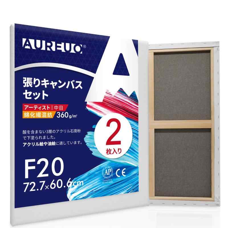 AUREUO 綿化繊混紡 張りキャンバス F20 (72.7cmX60.6cm) 2枚 - 中目布纹 水彩画・油絵画・アクリル兼用 - モダンアート・ポップアートに最適綿化繊混紡生地 - 綿織物の快適さと通気性を際立たせるだけでなく、化学繊維の直立性や耐摩耗性などの特性も備えています。この仕様のキャンバスは、乾いた状態と濡れた状態の両方で高い弾性と寸法安定性を備えており、画家に優れた絵画体験をします。柔らかな配色の天然繊維の織物を使用しているので、キャンバスは絵の具をしっかりと保持し、自然な色調と光沢の表現ができます。明るい色合い布面 - ホワイトポリコットンキャンバスは、均一な白い表面が特徴のキャンバスで、漂白・着色処理を施すことで、鮮やかで明るい発色を実現しています。表面は滑らかで、絵具のノリが良く、鮮明なディテールの表現に適しています。三層のアクリル底塗料 - 無酸アクリルジェッソで下塗られた中目キャンバスは、優れた着色力を備えており、絵具の吸収が適度に抑えられているため、色がくっきりと際立ち、鮮やかな発色が可能です。モダンアートやポップアート、イラスト、デザイン性の高い作品に適しており、商業的な用途やポスターアートにも向いています。また、均一な織り目により、筆の動きがスムーズで、広い範囲のペイントや細かいラインの描写も容易です。松木の張りキャンバスの枠 - 表装と壁掛けやすいように作られた標準サイズです。ほぞ穴とほぞが接続による木構造は、フレームの堅牢さを確保しています。キャンバスは枠にしっかりと引き伸ばされ、裏に釘付けされて、きれいな縁を形成します。仕様 - F20 (72.7cmX60.6cm)/2枚込み。子供、学生、大人、初心者だけでなく、さまざまな塗装レベルの芸術家に向いています。APおよびCEで検証済み、安全を。