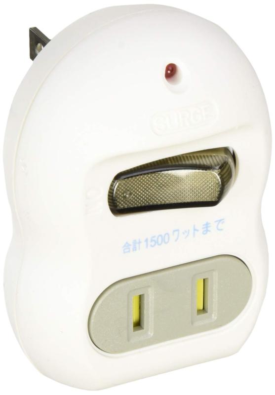 樂天商城 - 電源タップ 雷ガード 2個口 白 HS-TMP2M3PBT-W 00-5091