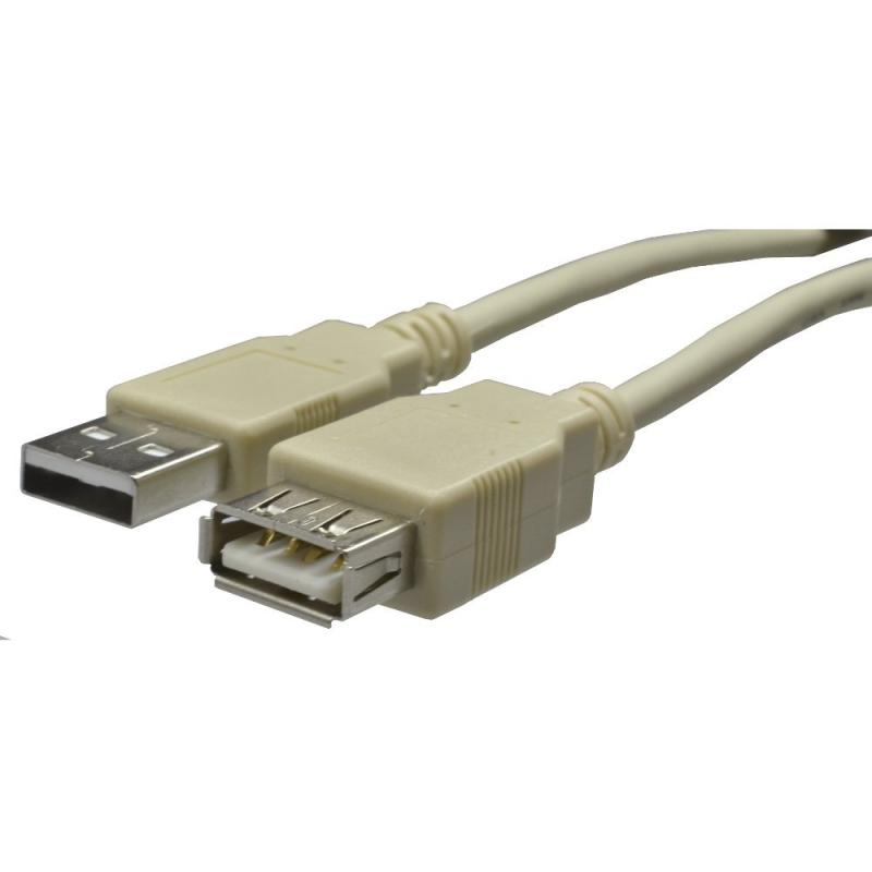 樂天商城 - アクロス USB延長ケーブル 5m Aタイプ オス-Aタイプ メス アイボリー シールド線20AWG ASB823