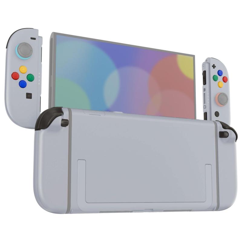 eXtremeRate Nintendo Switch 2対応用DIY交換シェルボタン、Switch 2 &amp; Joycon 2対応カスタムフルセット 背面プレート コントローラーハウジングボタン付き デラックス版【グレー】