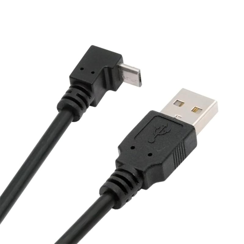 NFHK ダウンアングル 90 度 Micro USB 5 ピン - USB 2.0 タイプ A データ充電ケーブル 携帯電話 タブレット カメラ用 20cm