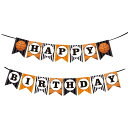 バスケットボール Happy Birthday ペーパー レター ガーランド バスケットボール 誕生日 飾り付け ガーランド バースデー バナー 誕生日 飾り バースデー 飾り 写真背景 バースデー パーティー