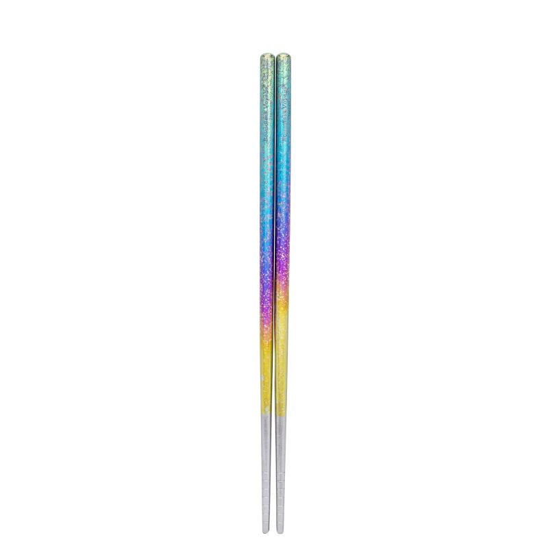 Boundless Voyage チタン 角箸 丸箸 結晶仕上げ 230mm 携帯用箸 軽量 頑丈 自宅 アウトドア キャンピング 収納袋付き Ti1001T-Ti1002T