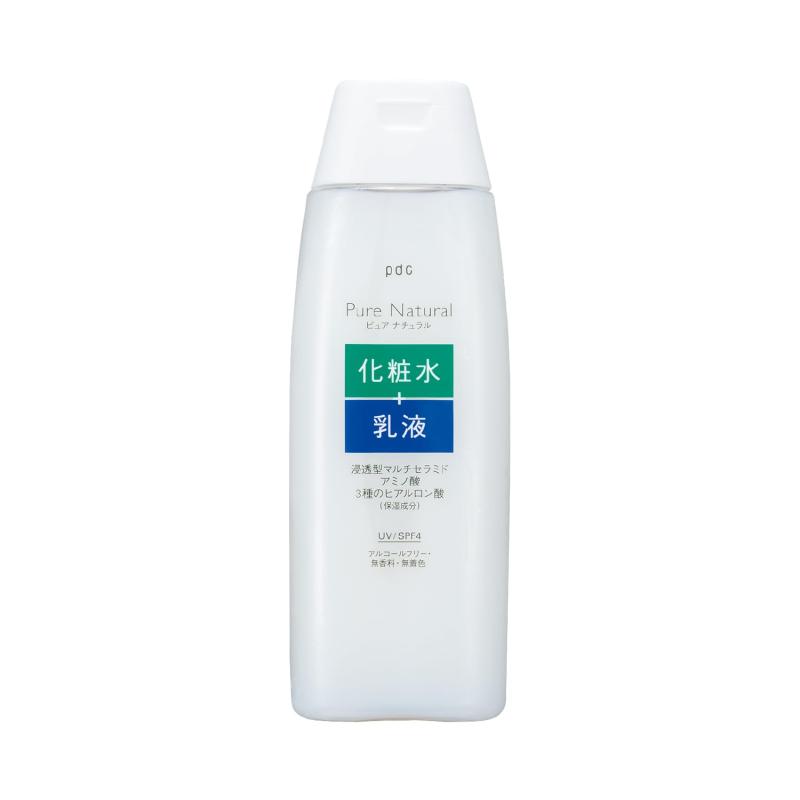 Pure Natural (ピュア ナチュラル) エッセンスローション UV 210mL 化粧液 SPF4 化粧水 乳液 2in1 UVケア 乾燥対策 セラミド ヒアルロン酸 コラーゲン アミノ酸 スキンケア