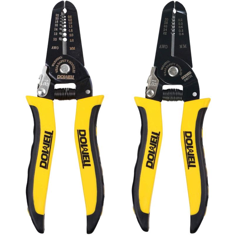 DOWELL 10-22AWG+22-30AWG ワイヤーストリッパーカッタープライヤーツール 多機能ハンドツール 電気技師の職人技 2ピース