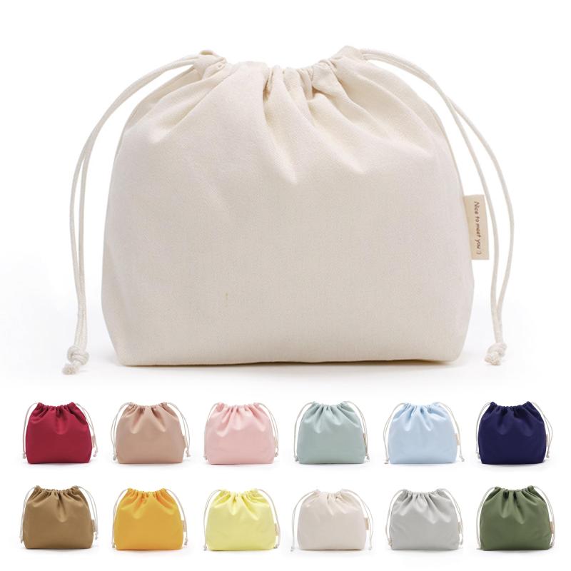 Rakuten - 巾着袋 小 大 無地 巾着 おしゃれ かわいい 【Poco'ce掲載・21色展開・生成色】 帆布 きんちゃく袋 大きい こども インナーバッグ 巾着ポーチ 巾着 (生成色,L)