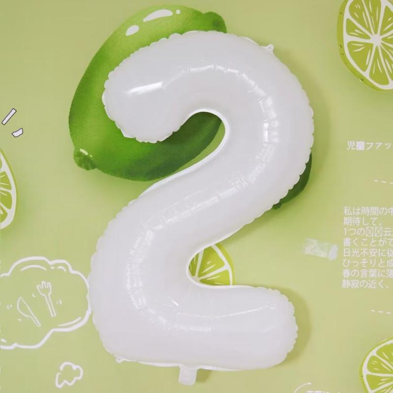 Vthoviwa 約100cm バルーンアルミ2 ヘリウム風船 数字バルーン2白, 誕生日 カーニバル 飾り付け記念日パーティー装飾白2