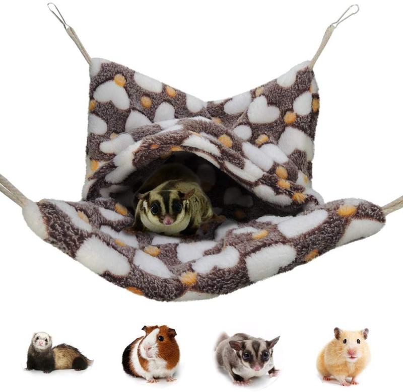 Rakuten - モモンガ フェレット チンチラ ハンモック 暖かい 封筒風ぬいぐるみ ペット寝袋 シマリス ハンモック 飼育ケージ 遊び場 隠れる ふわふわ 秋 冬用 寒さ対策 眠れる (ブラウン)