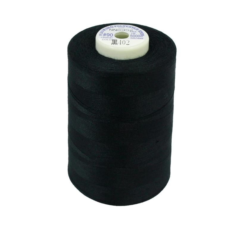 FUJIX キングスパン (ポリエステルミシン糸) 90番/5000m COL.402 黒