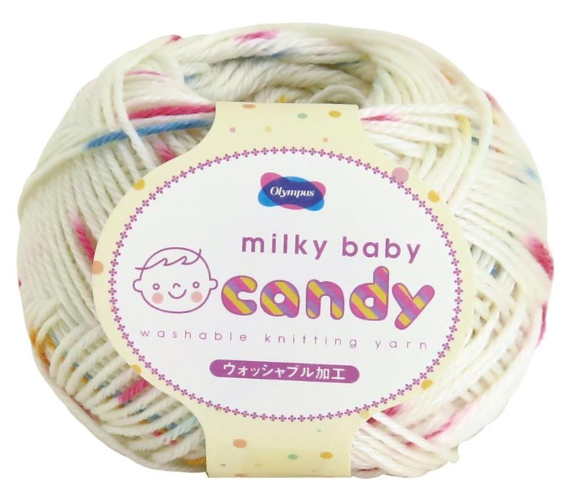 オリムパス製絲 ミルキーベビー キャンディ 毛糸 合太 Col.202 クリーム 系 40g 約112m