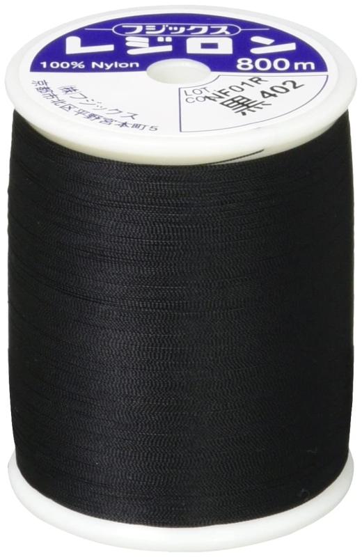 フジックス レジロンミシン糸 ニット用 50番 800m 3個セット 黒 Col.402 F79-3S