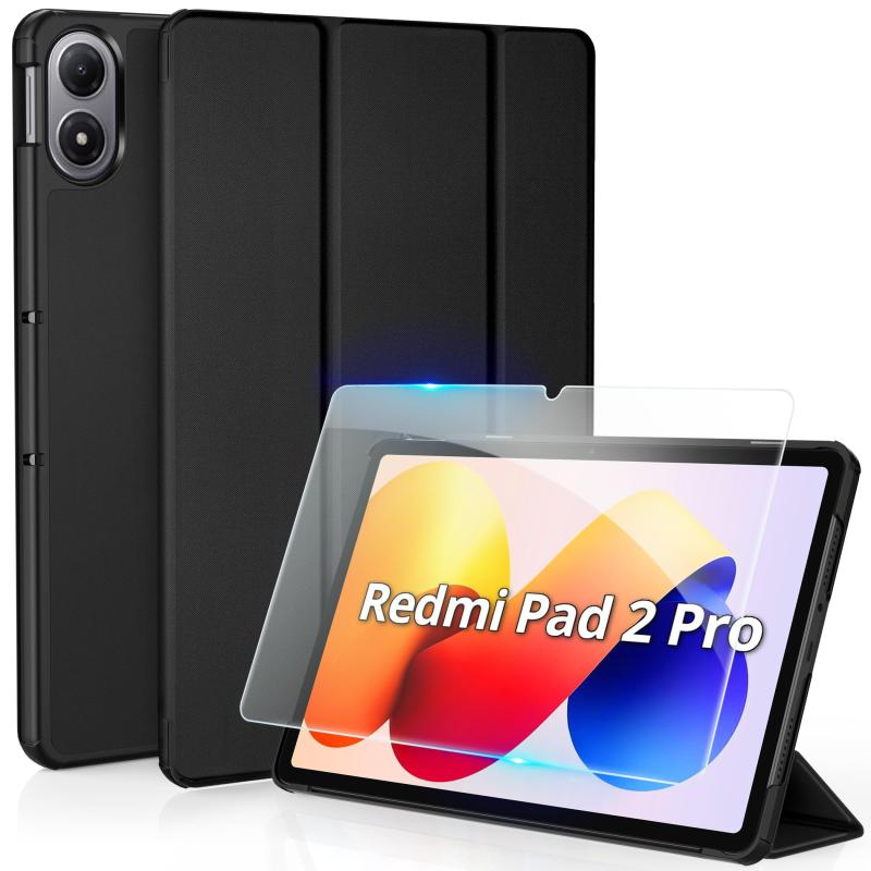 xiaomi タブレット Redmi Pad ケース ガラスフィルム セット ハードケース オートスリープ 三つ折り 耐衝撃 軽量