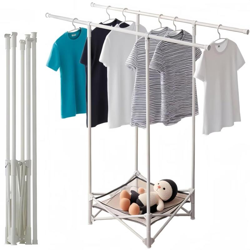 EastEamily 物干し 洗濯物干し 収納ネット付き 布団も干せる 幅140cm 耐荷重100kg 炭素鋼製 頑丈 折り畳み 物干しスタンド 強風に耐える 錆びない 多機能 省スペース 組み立て不要 屋外室内