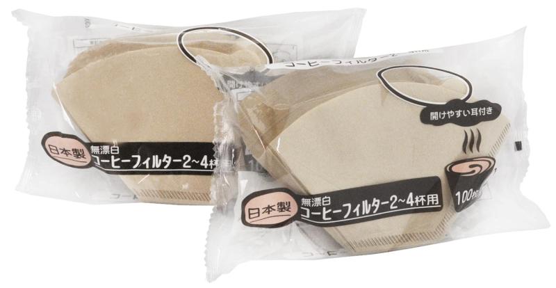 樂天商城 - 岡部(Okabe) コーヒー フィルター 2～4杯用 日本製 台形 ドリッパー 専用 無漂白 ブラウン 開けやすい 耳付き 100枚 2個 パック 計200枚入