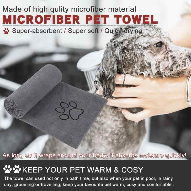 RoothouseStoreのSinland マイクロ ファイバー ペット超吸水 バスタオル 用 タオル 犬 猫 体拭き タオル 75cmx127cm グレー｜アングル2