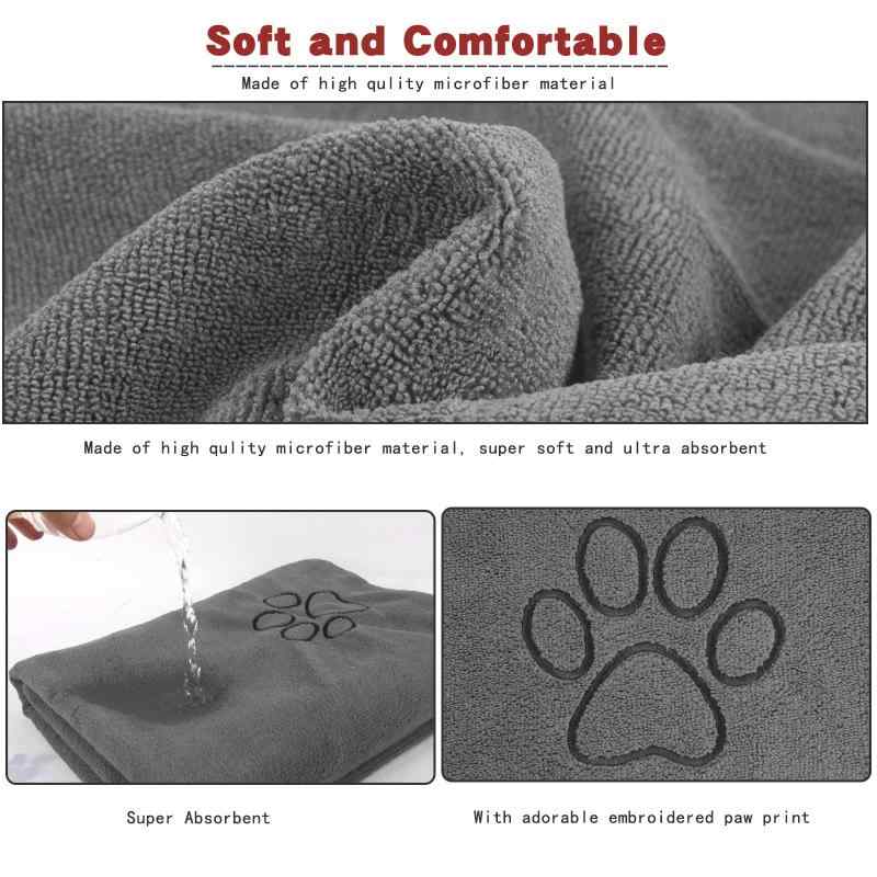 RoothouseStoreのSinland マイクロ ファイバー ペット超吸水 バスタオル 用 タオル 犬 猫 体拭き タオル 75cmx127cm グレー｜アングル3