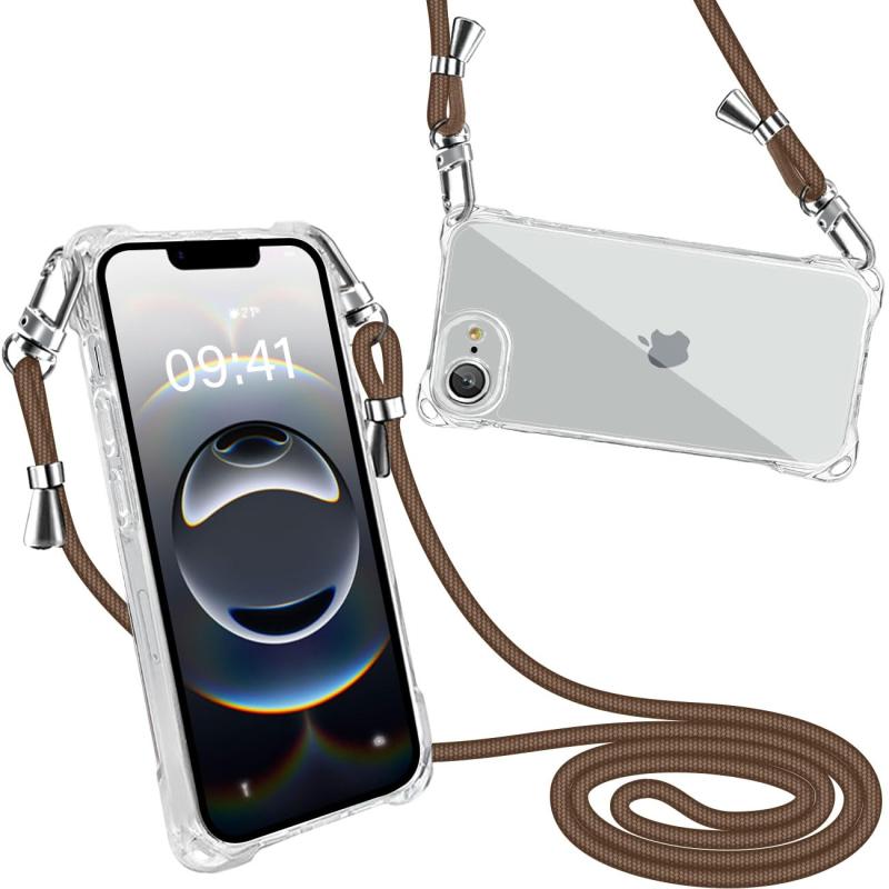 Rakuten - peipeizi For iPhone 17e 用 iPhone 16e 用 ケース ショルダー クリア 肩掛け アイフォン17e いpほね 16e 用 スマホケース 斜めかけケース 長さ調整可能 カバー 耐衝撃 軽量薄型 人気 韓国 柔軟 高質感 (ブ