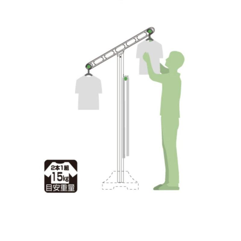 川口技研 屋外物干し ホスクリーン JS-85-SST 2本1組(3)