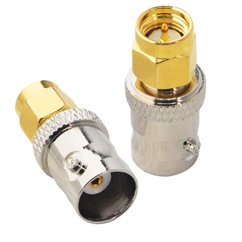 BOOBRIE BNC変換コネクタ BNCメス-SMAオス BNC-P⇔SMA-J 同軸ケーブル 変換アダプタ 無線LANデバイス用/WiFi/アマチュアポータブルラジオ/スキャナー/SDR/Nano VNA/延長・変換用コネクタ 2個
